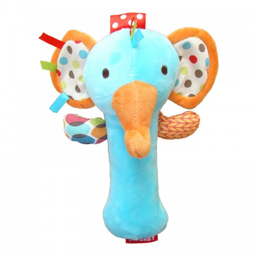 AURELIA - Rattles Soft Cartoon Baby Plush Stuffed Toys Sky Blue